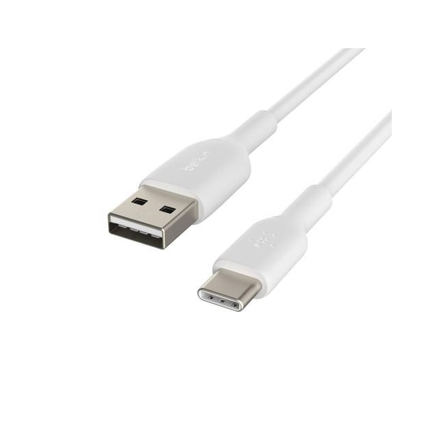 Belkin CAB001BT1MWH, 1 m, USB A, USB C, Hvid