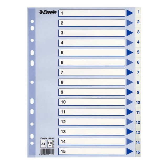 ESSELTE Register Non-Stop A4/1-15 Hvid