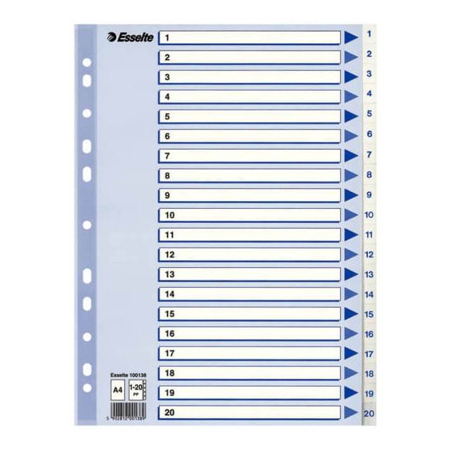 ESSELTE Register Non-Stop A4/1-20 Hvid