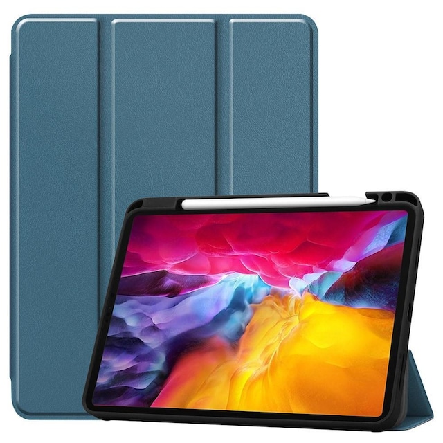 Til iPad Pro 11 2021 Trifoldet Stand Tabletetui Cover - Grøn