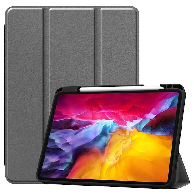 Til iPad Pro 11 2021 Trifoldet Stand Tabletetui Cover - Grå