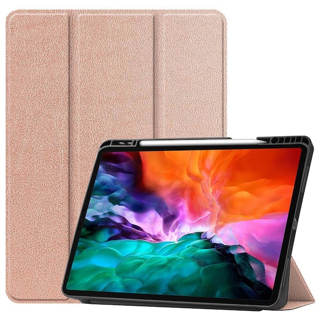 iPad 12.9"" Pro 2021 Trifoldet Stand Tabletetui Cover - Rosaguld