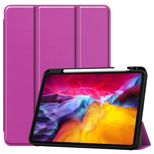 Til iPad Pro 11 2021 Trifoldet Stand Tabletetui Cover - Lilla