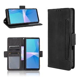 Wallet Stand Flip-telefonetui til Sony Xperia 10 III - Sort