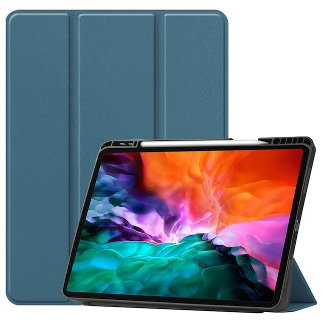 iPad 12.9"" Pro 2021 Trifoldet Stand Tabletetui Cover - Grøn