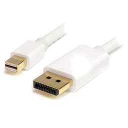 StarTech.com 2 m Mini DisplayPort/DisplayPort, 2 m, mini DisplayPort, DisplayPort, Hvid, Guld, Hanstik/Hanstik