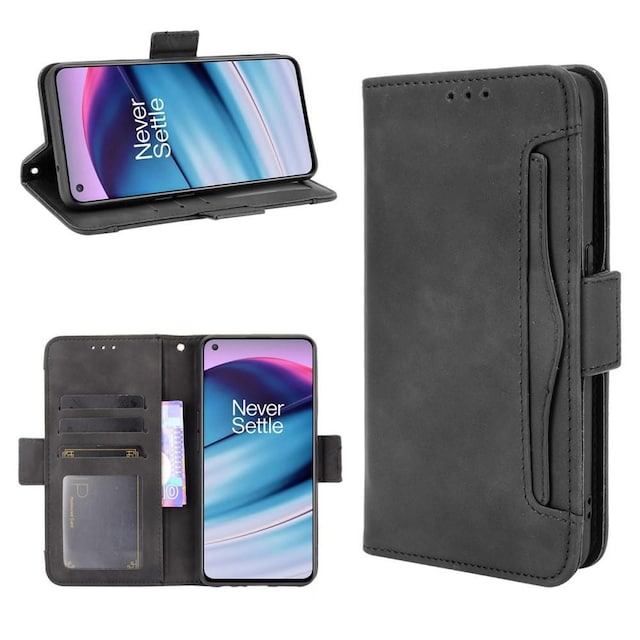 Wallet Stand Flip-telefontaske til OnePlus Nord CE 5G - Sort