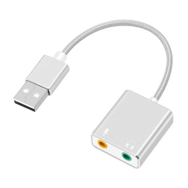 USB-lydadapter Eksternt stereolydkort 3,5 mm hovedtelefon- og mikrofonstik