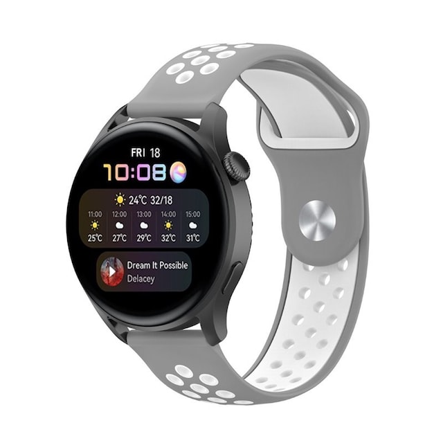 EBN Sport Armbånd Huawei Watch 3 Pro - Grå/hvid