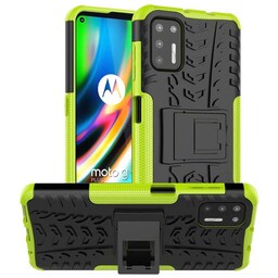 Stødbestandigt cover med stativ Motorola Moto G9 Plus  - grøn