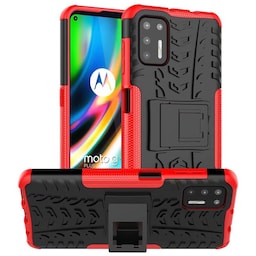 Stødbestandigt cover med stativ Motorola Moto G9 Plus  - rød