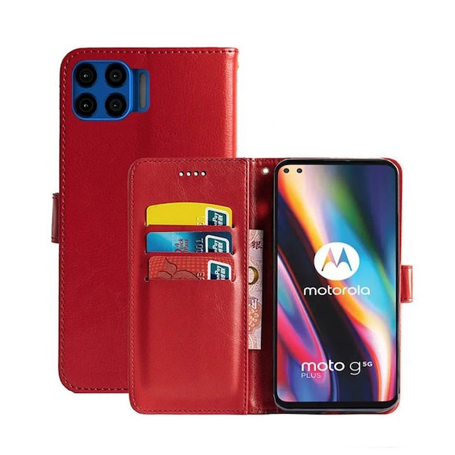 Wallet Cover 3-kort Motorola Moto G 5G Plus  - rød
