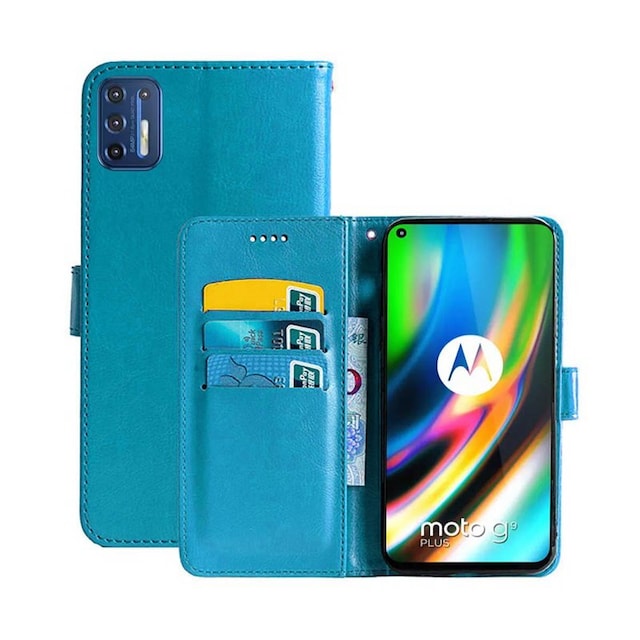Wallet Cover 3-kort Motorola Moto G9 Plus  - Lyseblå
