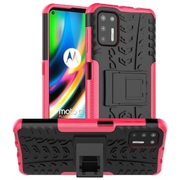 Stødbestandigt cover med stativ Motorola Moto G9 Plus  - lyserød