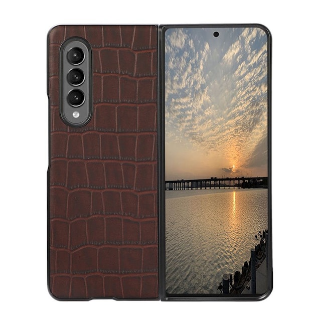 Krokodille læder cover Samsung Galaxy Z Fold 3  - brun