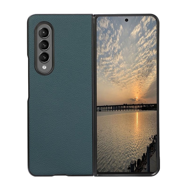 Læder cover Samsung Galaxy Z Fold 3  - grøn