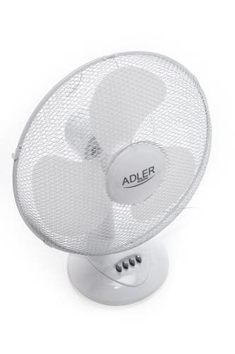 Adler AD 7304 Bordventilator, Antal hastigheder 3, 45 W, Oscillation, Diameter 40 cm, Hvid