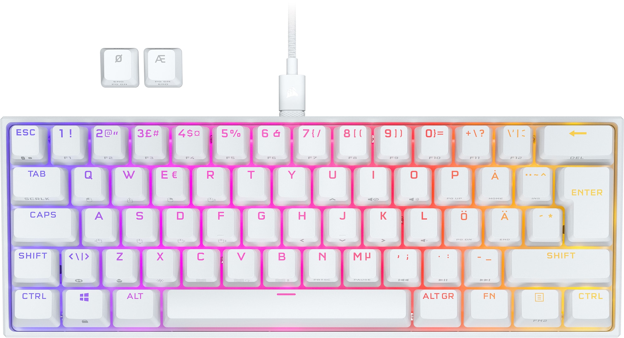 Corsair K65 RGB Mini gaming tastatur (hvid) | Elgiganten