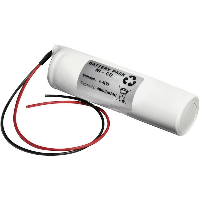 Emmerich 24D4000S Nødlampebatteri Kabel 2.4 V 4000 mAh
