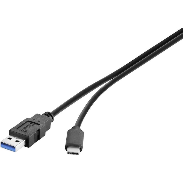 Renkforce USB-kabel USB 3.2 Gen1 (USB 3.0) USB-A-hanstik, USB-C® stik 1.80 m Sort forgyldte stik RF-4381083