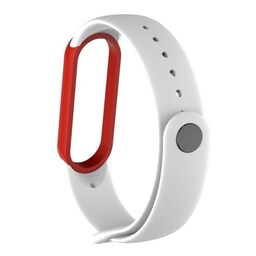 Silikonerem til Xiaomi Mi Band 5 Hvid & Rød