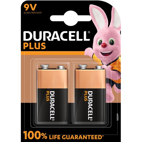 Duracell Plus Power 9V-batterier (2pk) | Elgiganten