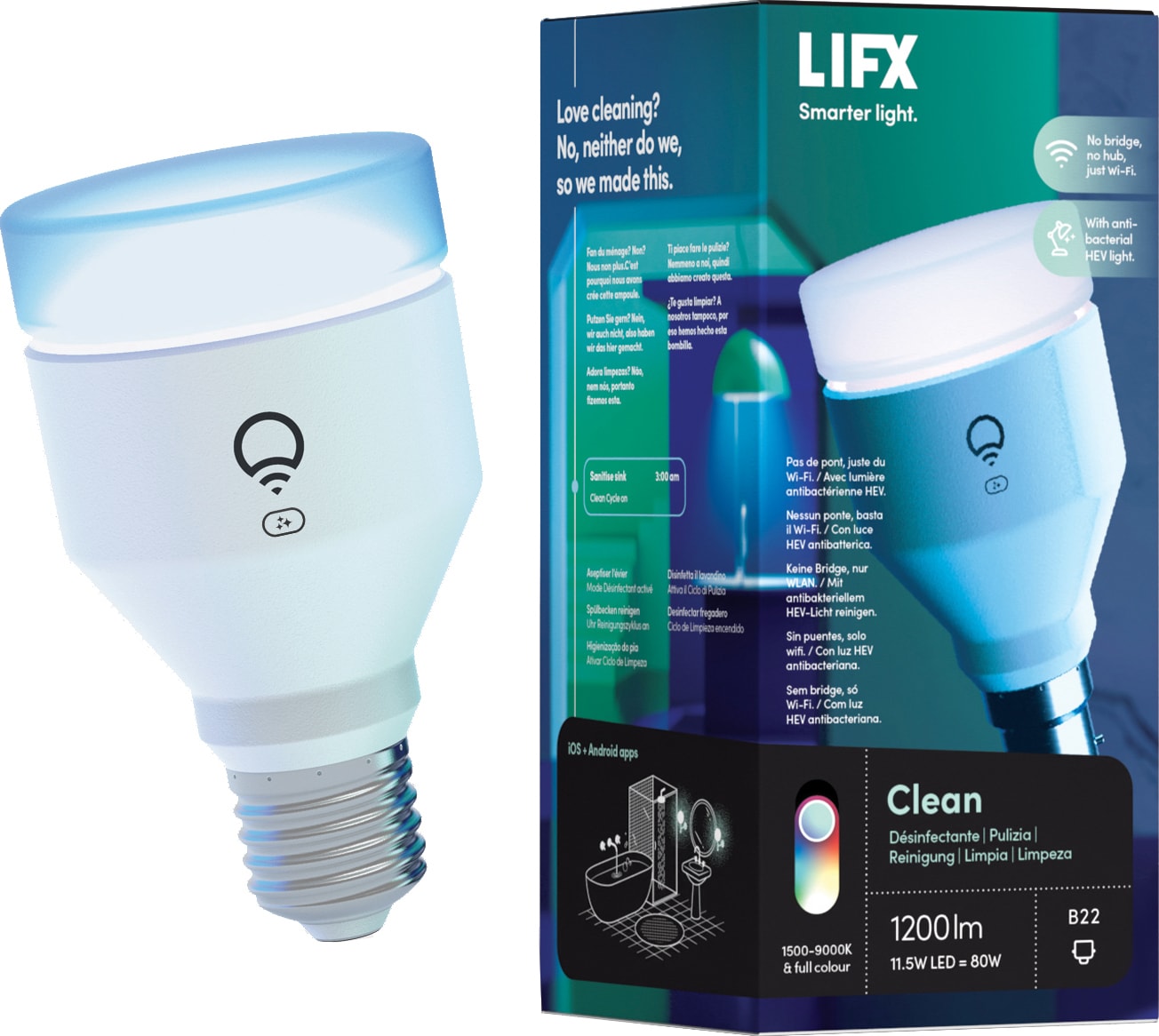 Lifx Clean LED-pære E27 med PrisMatch