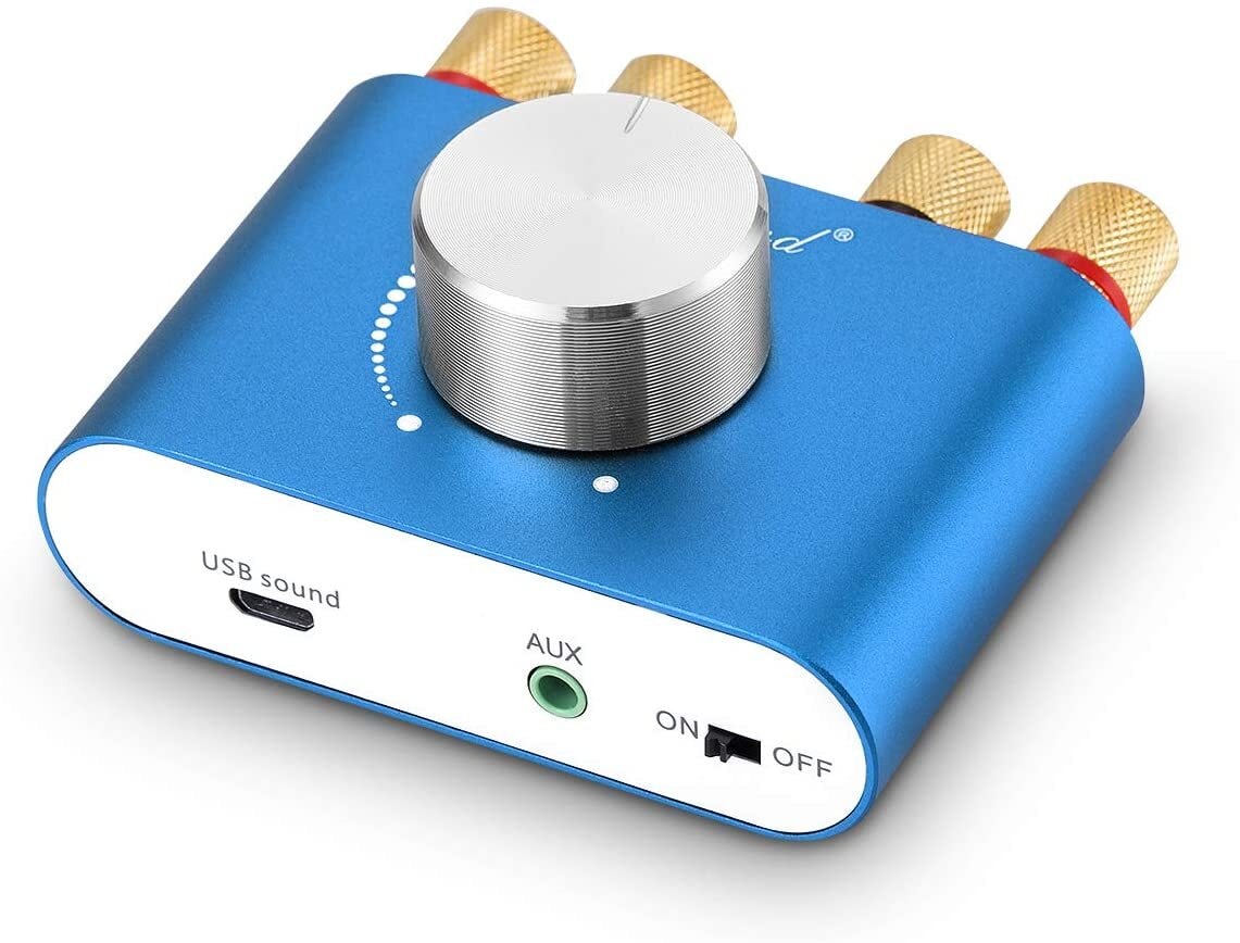 5.0 stereoforstærker digital audio-forstærker AUX / USB / BT blå Elgiganten
