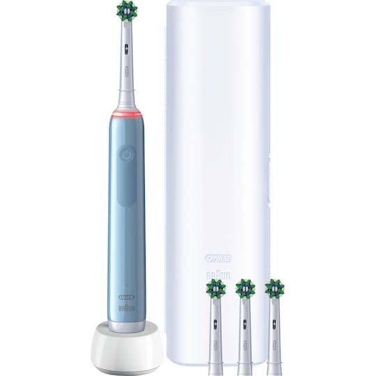 Oral-B Pro3 3700 elektrisk tandbørste 291176 (lyseblå) | Elgiganten