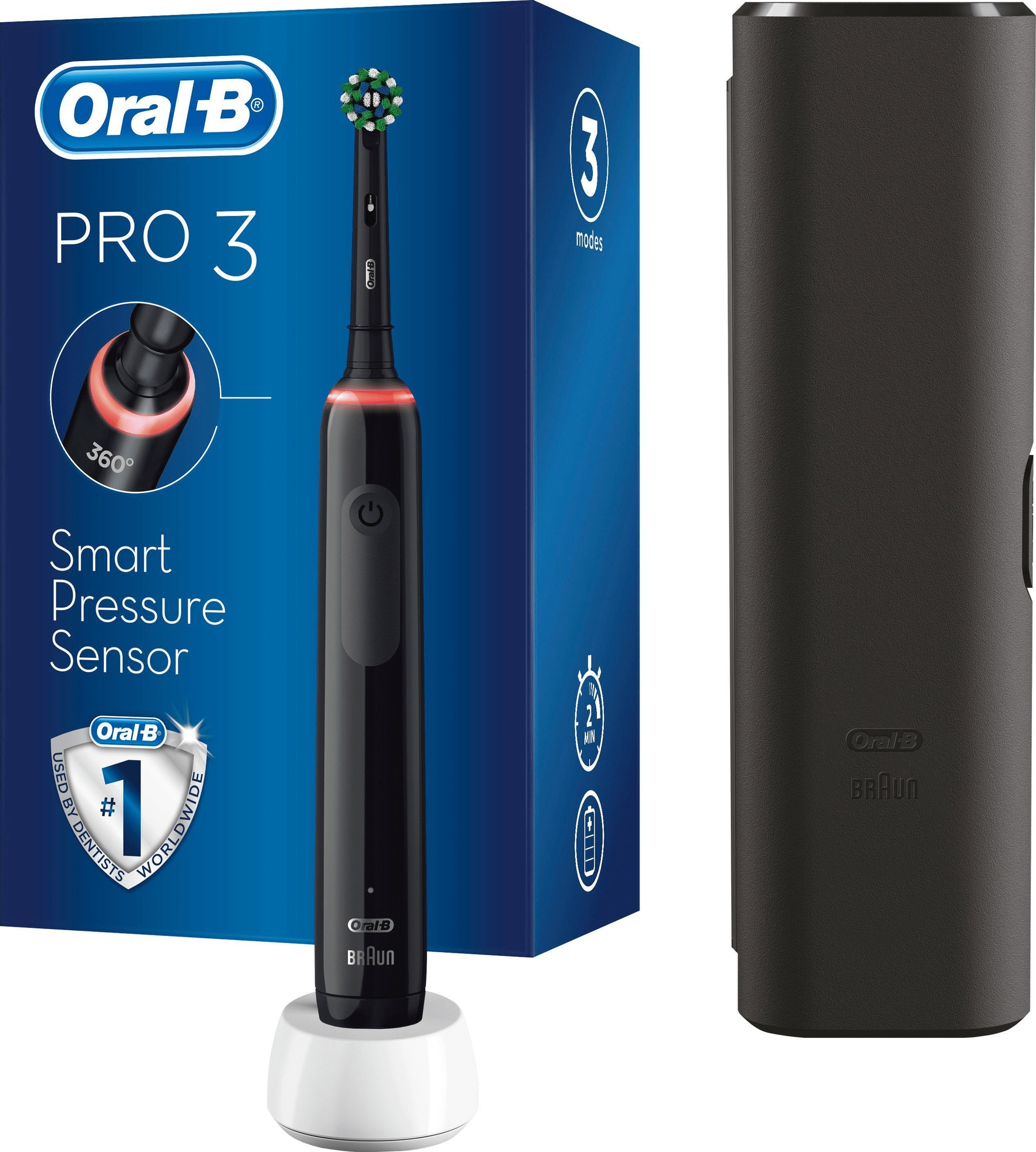 Oral-B Pro3 3500 elektrisk tandbørste 289517 (sort) | Elgiganten