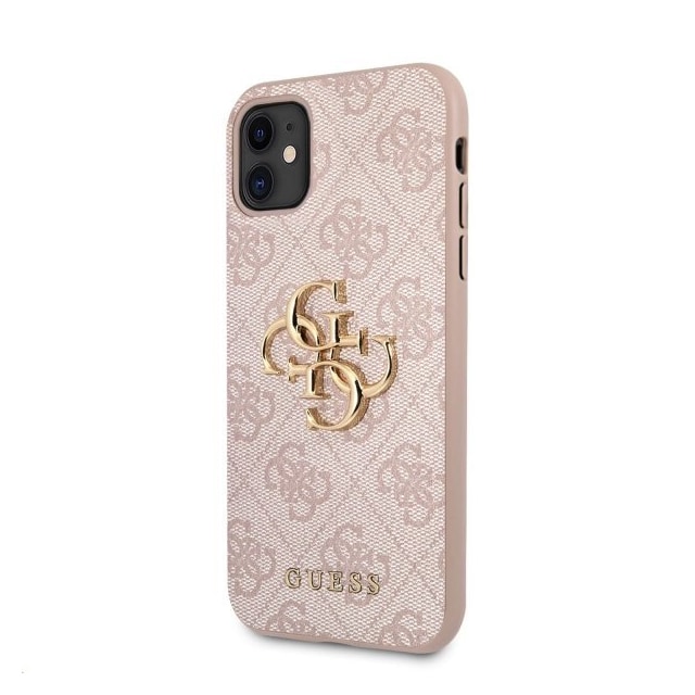 Guess iPhone 11 Cover Metal Logo Lyserød