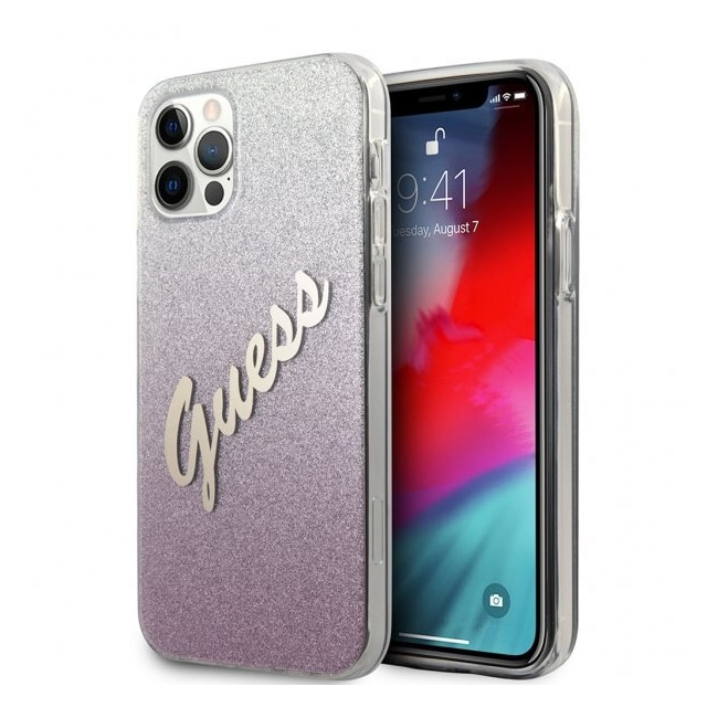 Guess iPhone 12 Pro Max Cover Vintage Gradient Lyserød