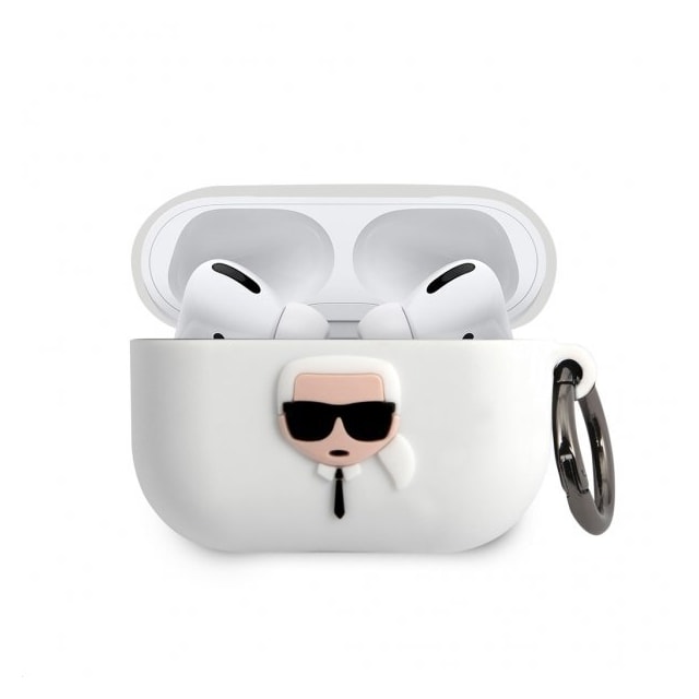 Karl Lagerfeld AirPods Pro Cover Iconic Karl Hvid