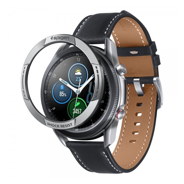 Spigen Samsung Galaxy Watch3 45mm Cover Chrono Shield Sølv