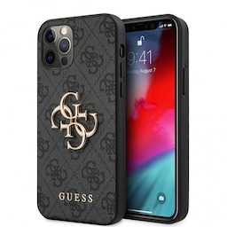 Guess iPhone 12/iPhone 12 Pro Cover Metal Logo Grå