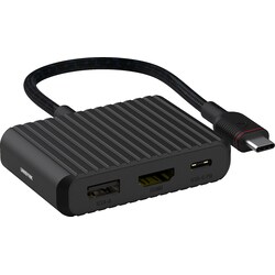Unisynk 3 Port USB-C hub (sort)