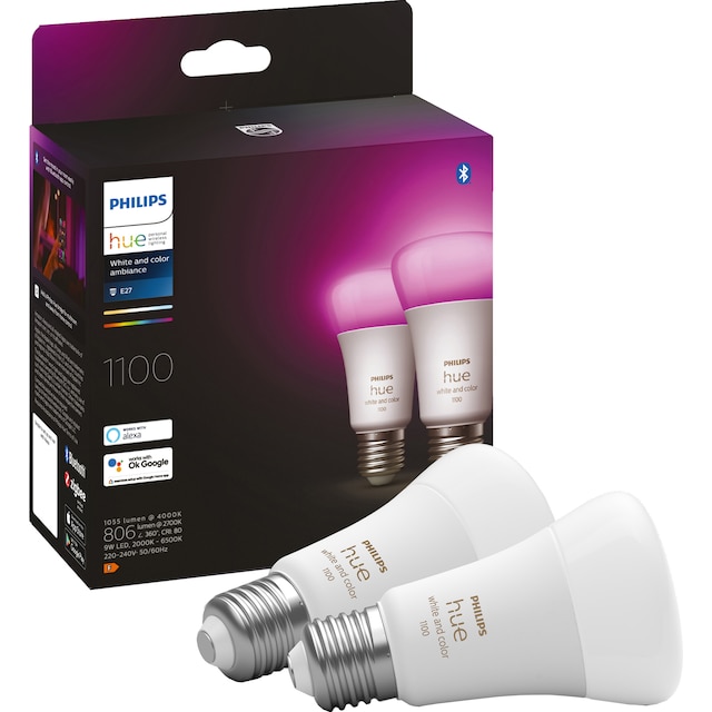 Philips Hue WCA 9W A60 E27 2-pak