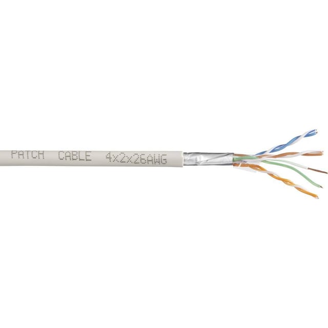 TRU COMPONENTS 1567175 Strømkabel CAT 6 U/UTP 4 x 2 x 0.27 mm² Hvid 50 m