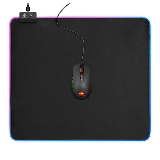 DELTACO GAMING RGB musemåtte, 450x400x4mm, 13 LED -tilstande, sort |  Elgiganten