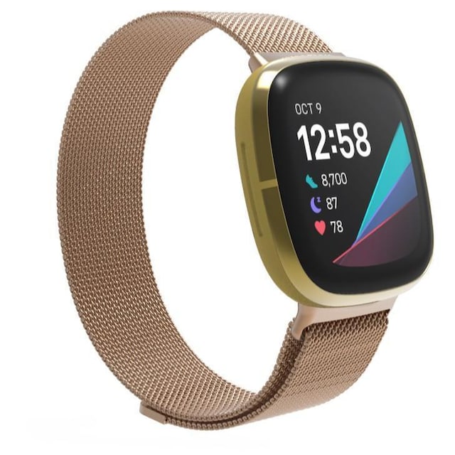 SKALO Milanese Loop til Fitbit Versa 3 - Rosa guld