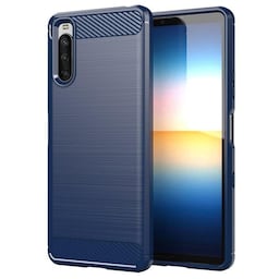 SKALO Sony Xperia 10 III Armor Carbon Stødsikker TPU-cover - Blå