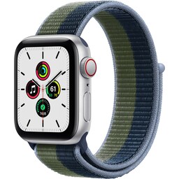 Apple Watch SE 40 mm LTE Silver Alu/Abyss Blue Moss Green sport loop)