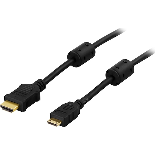 DELTACO HDMI -kabel, HDMI Type A ha - Mini HDMI ha, 4K, 5m, sort |  Elgiganten