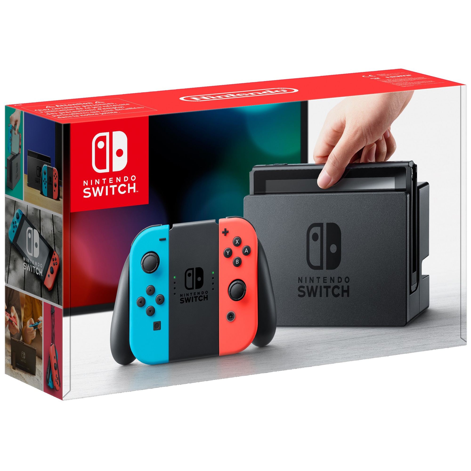 Nintendo Switch konsol + neonblå og neonrød Joy-Con | Elgiganten