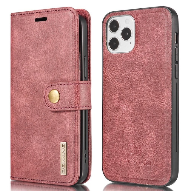 DG.MING til iPhone 13 Pro stilfuld tegnebog taske - rød