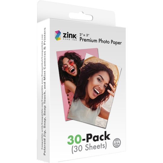 Polaroid ZINK Zero-Ink fotopapir 2" x 3" (30 stk.) | Elgiganten