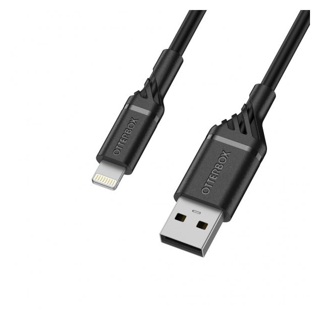 Kabel USB-A/Lightning 1 m Sort