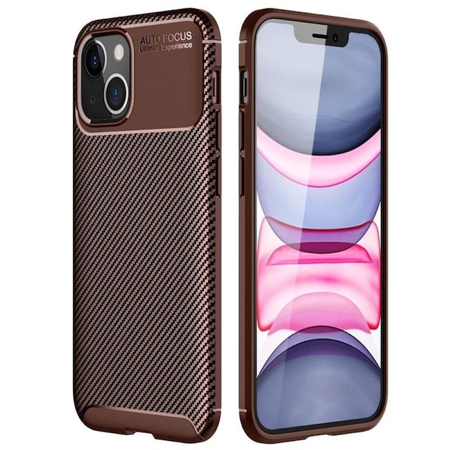 Carbon silikone cover Apple iPhone 13 mini  - brun