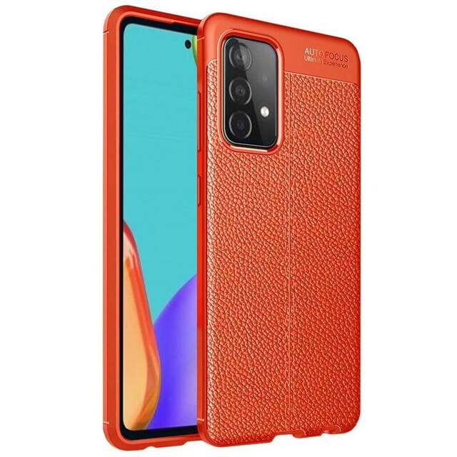 Lædermønstret TPU Cover Samsung Galaxy A52s 5G  - rød