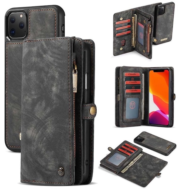 Multi Wallet CaseMe 11-kort Apple iPhone 13 Pro Max  - Sort / Grå